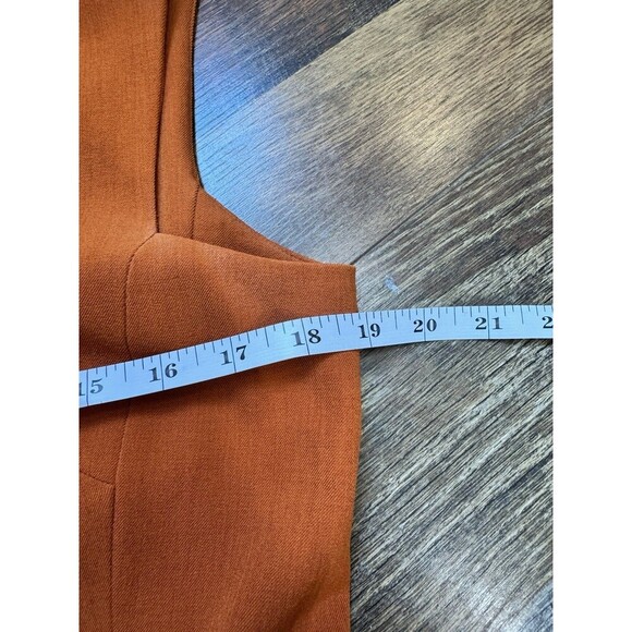 MM Lafleur Dress SZ 12 Orange Aditi 2.0 Sheath Sleeveless Midi Stretch Crepe - Picture 6 of 7